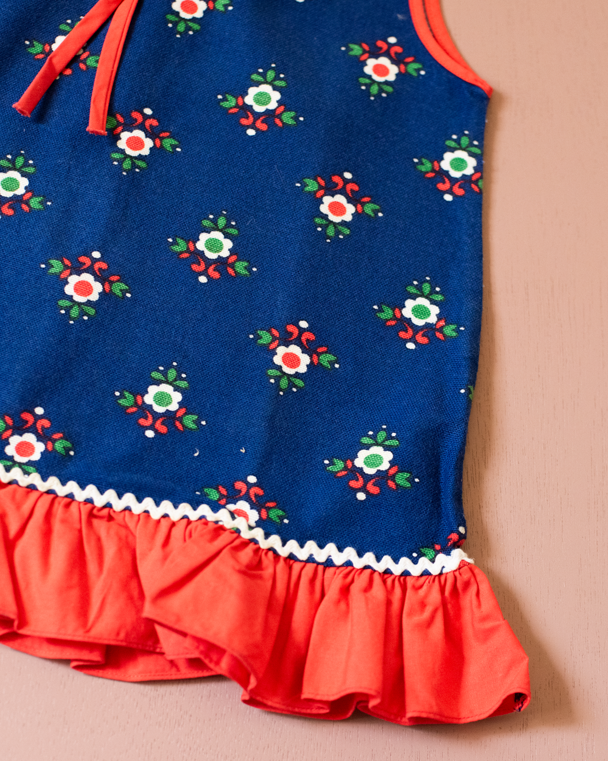 Blue floral tunic with embroidered flower | 9-12 months