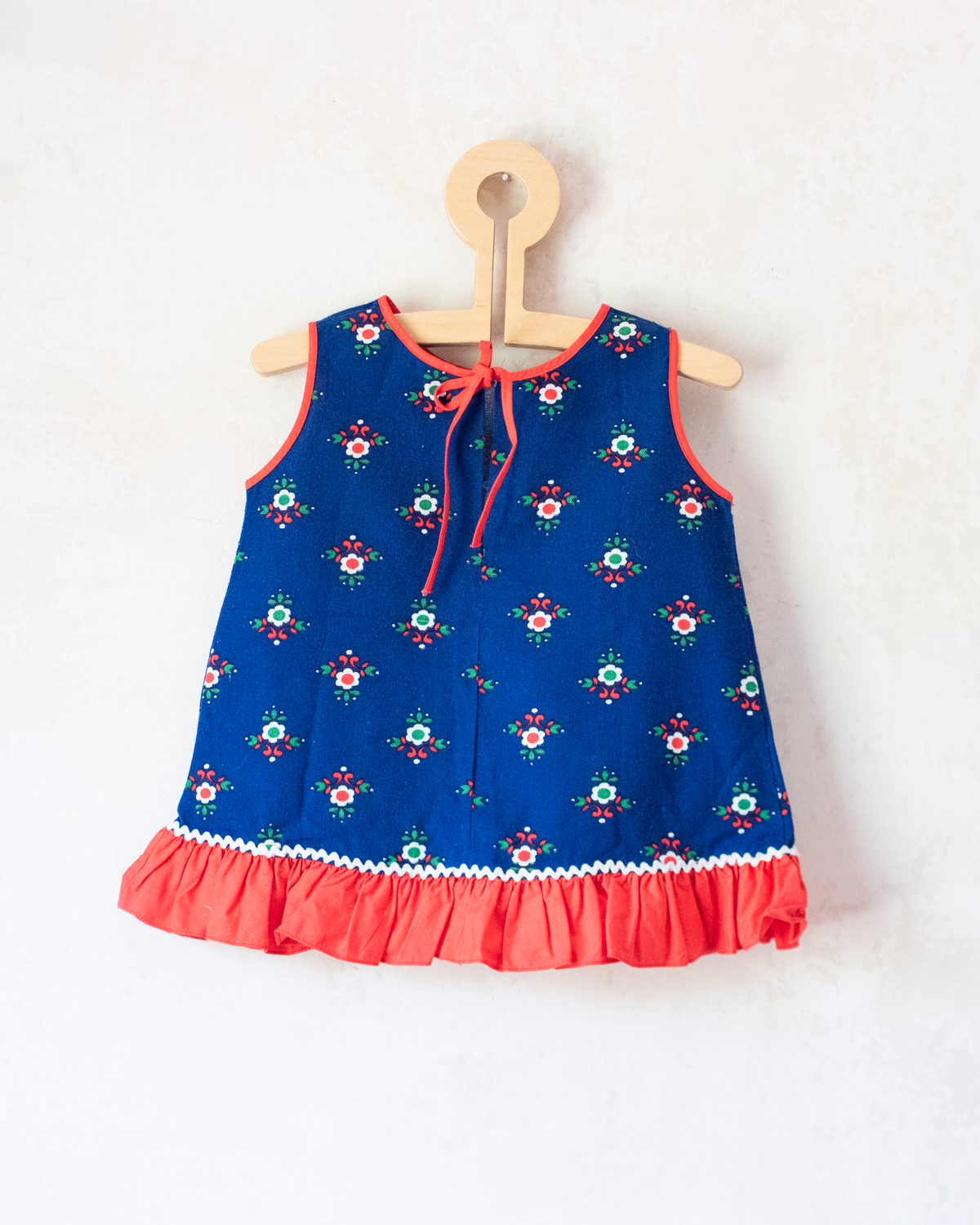 Blue floral tunic with embroidered flower | 9-12 months