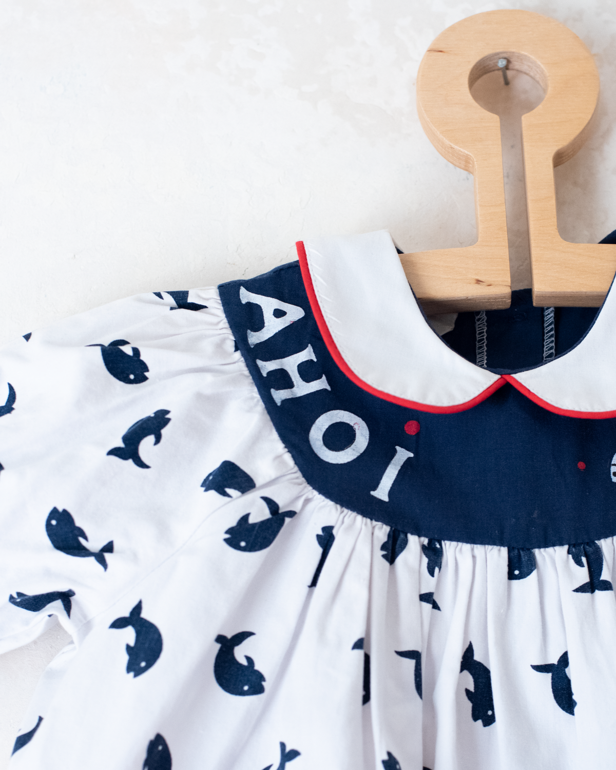 Fish dress with red bow tie | 9-12 months