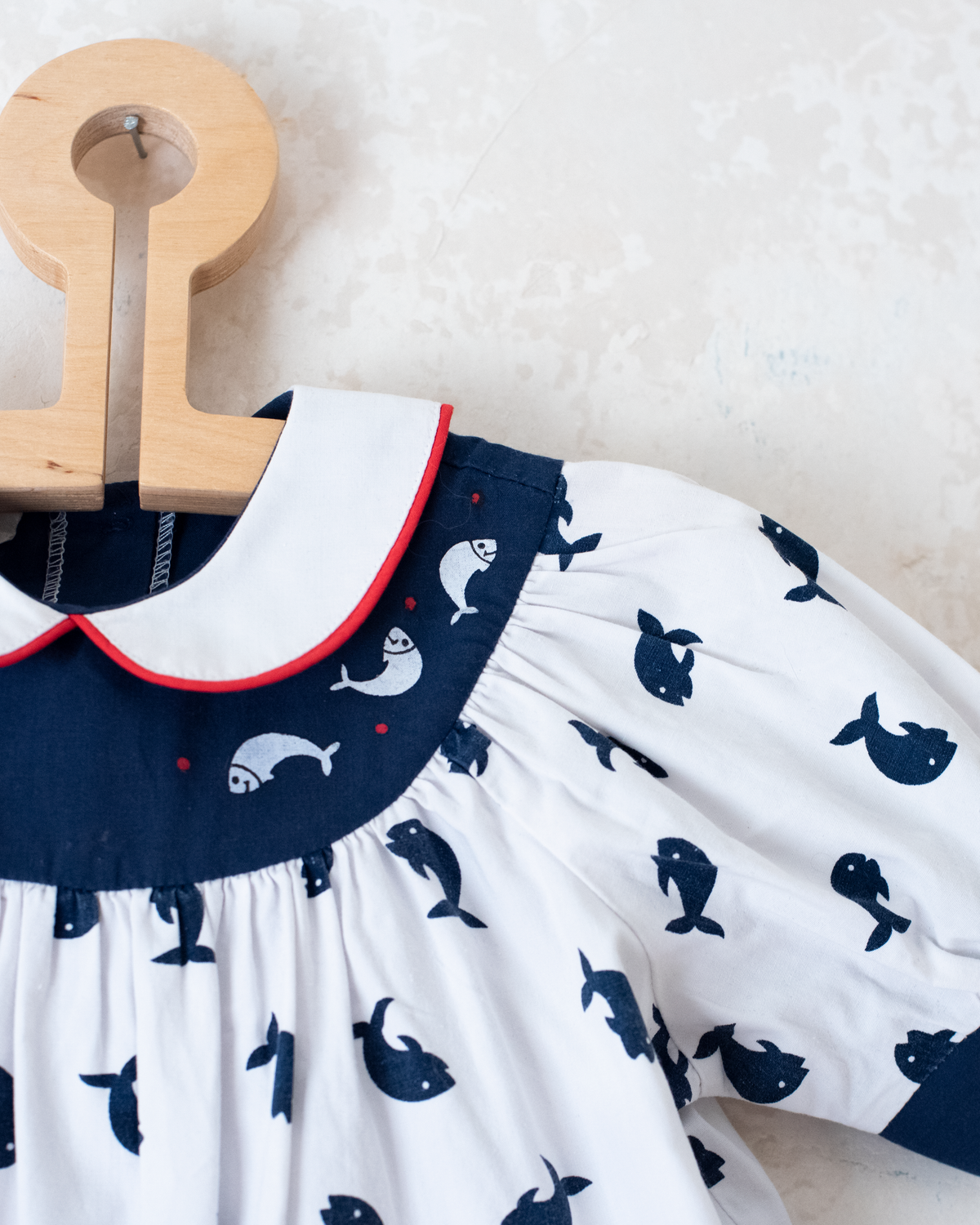 Fish dress with red bow tie | 9-12 months