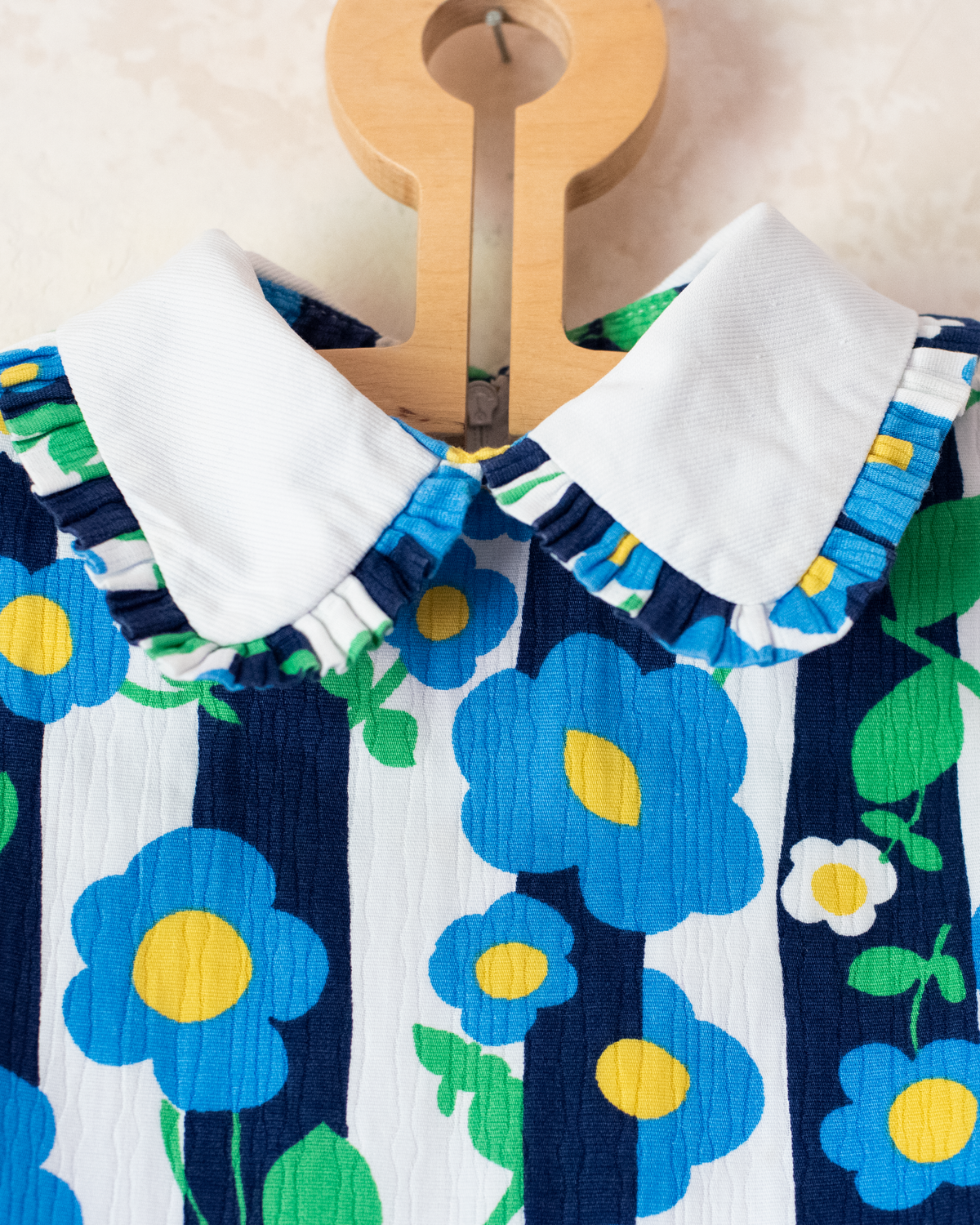 French dress with stripes and flowers | 3-4 years