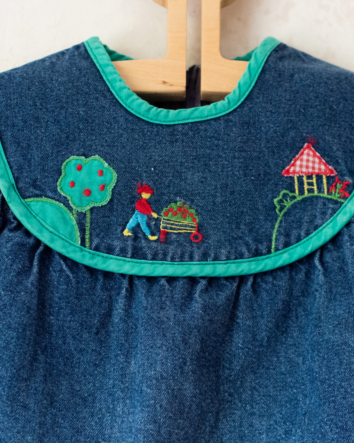 Denim dress with colorful embroidery | 18-24 months
