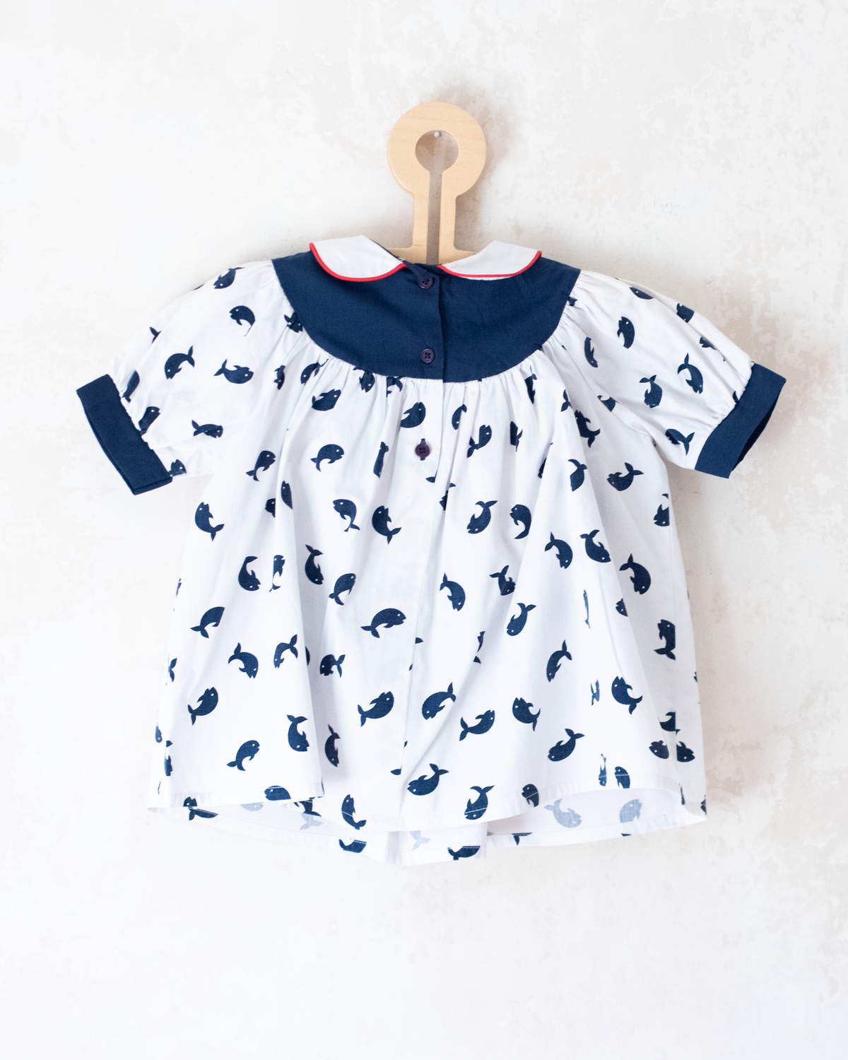 Fish dress with red bow tie | 9-12 months