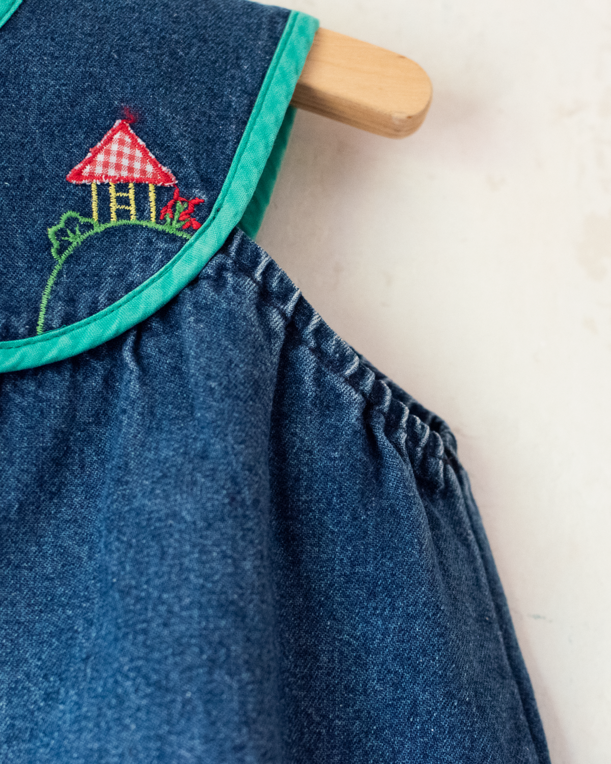 Denim dress with colorful embroidery | 18-24 months