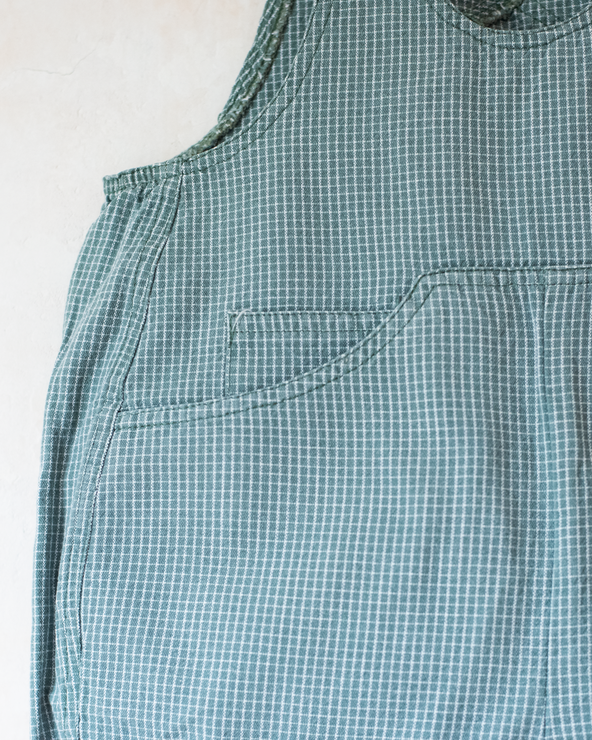 Green checkered romper with a Babar the Elephant embroidery | 12-18 months