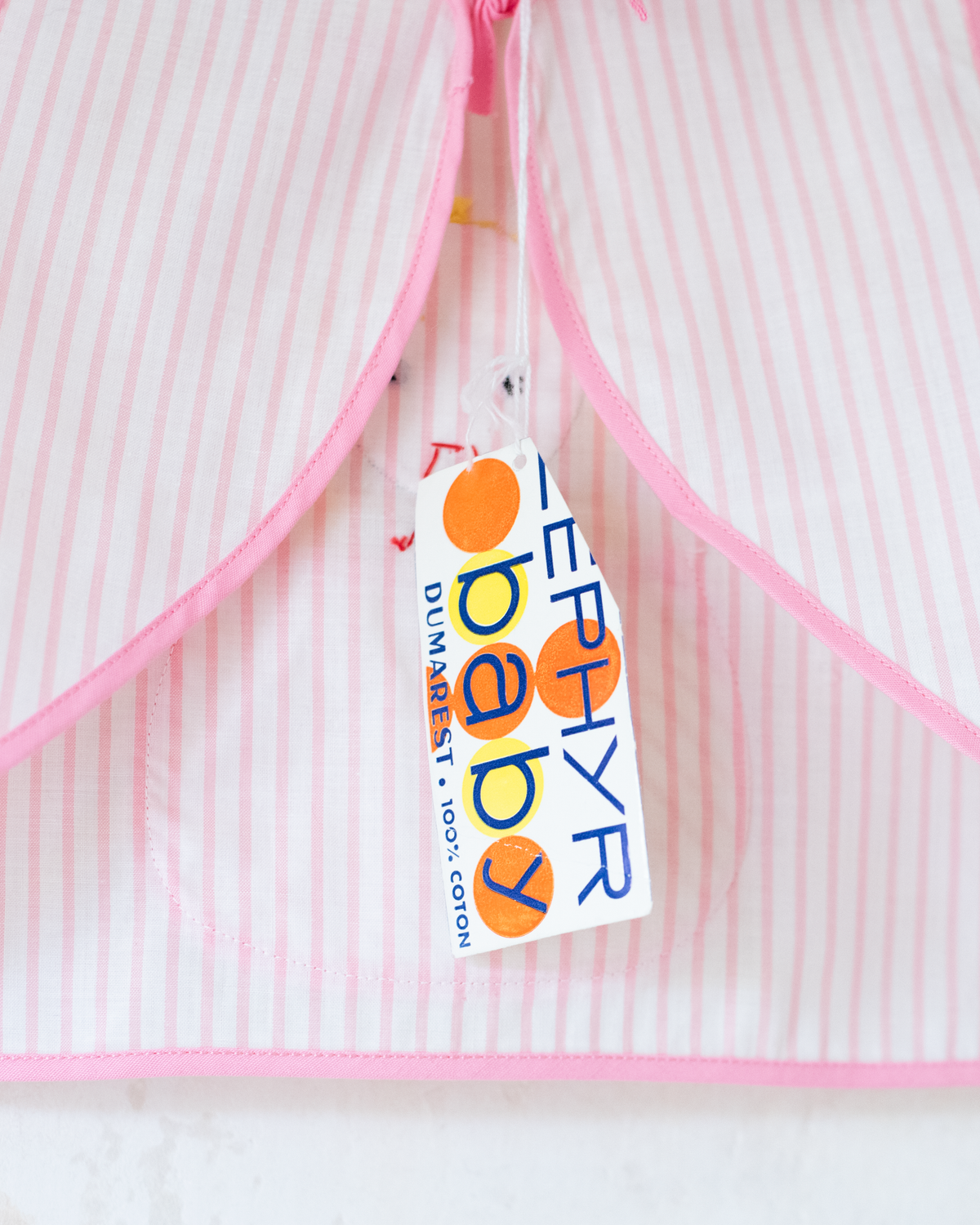 Striped vest and girl with braids | French deadstock | 9-12 months