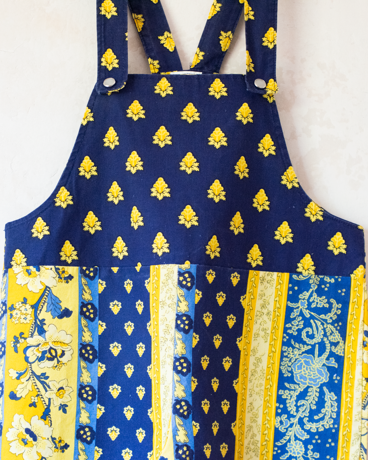 Blue and yellow 'Provence' print overalls | 6-7 years