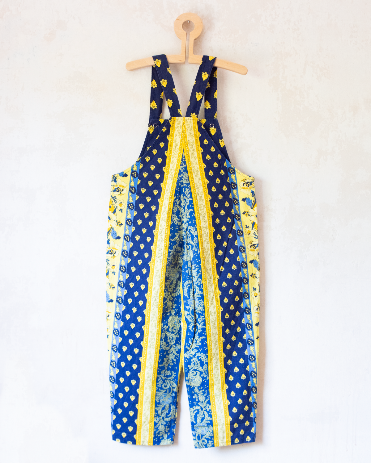 Blue and yellow 'Provence' print overalls | 6-7 years
