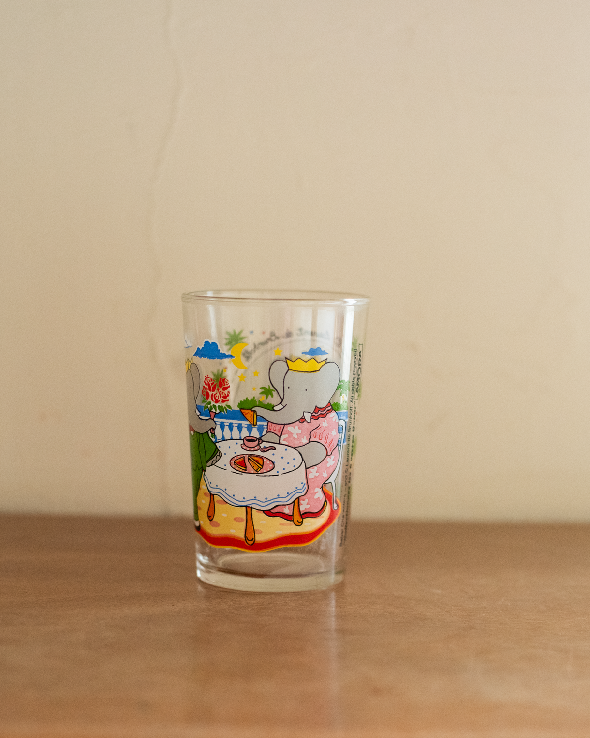 Drinking Glass | King Babar and Celeste at a Romantic Dinner
