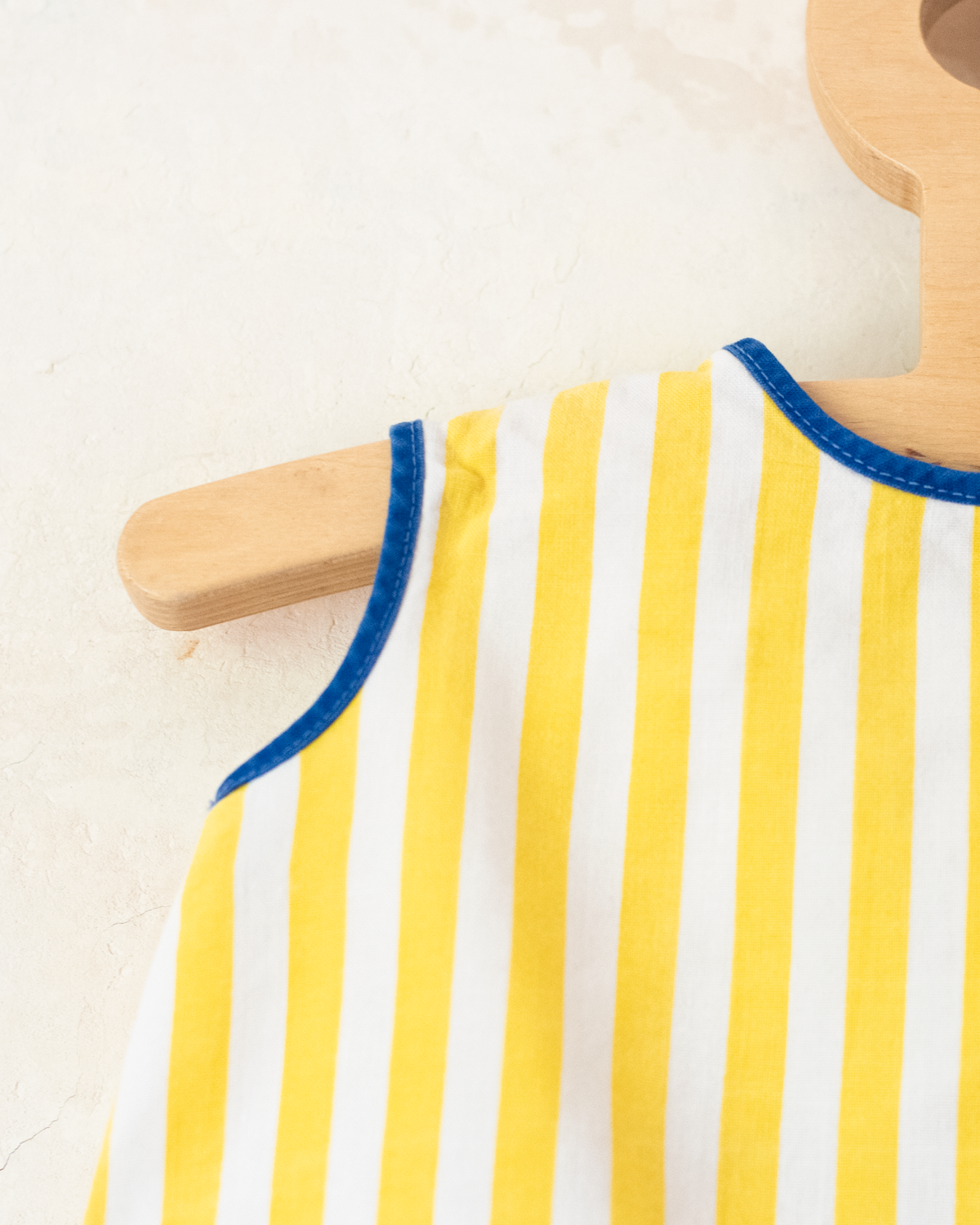 Striped tank top with girl and boat embroidery | 6-9 months