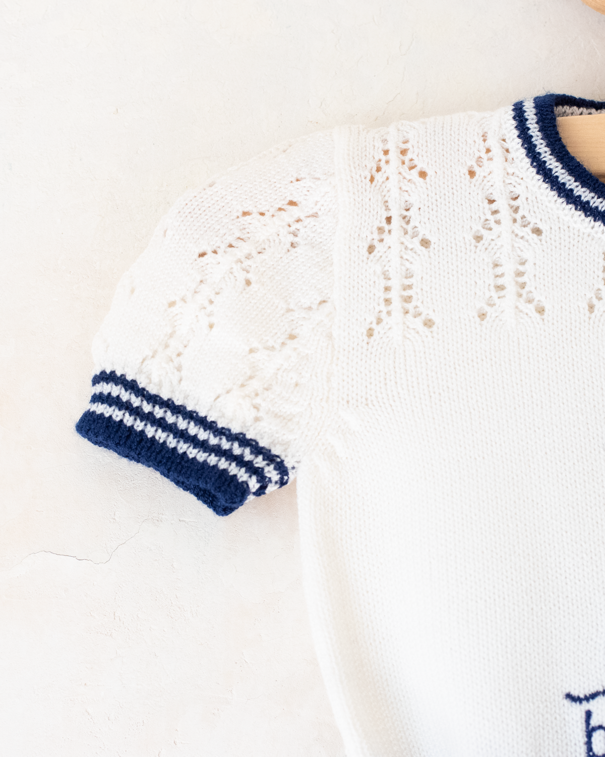 Knitted overalls with sailboat | Spanish Deadstock | 3-6 months