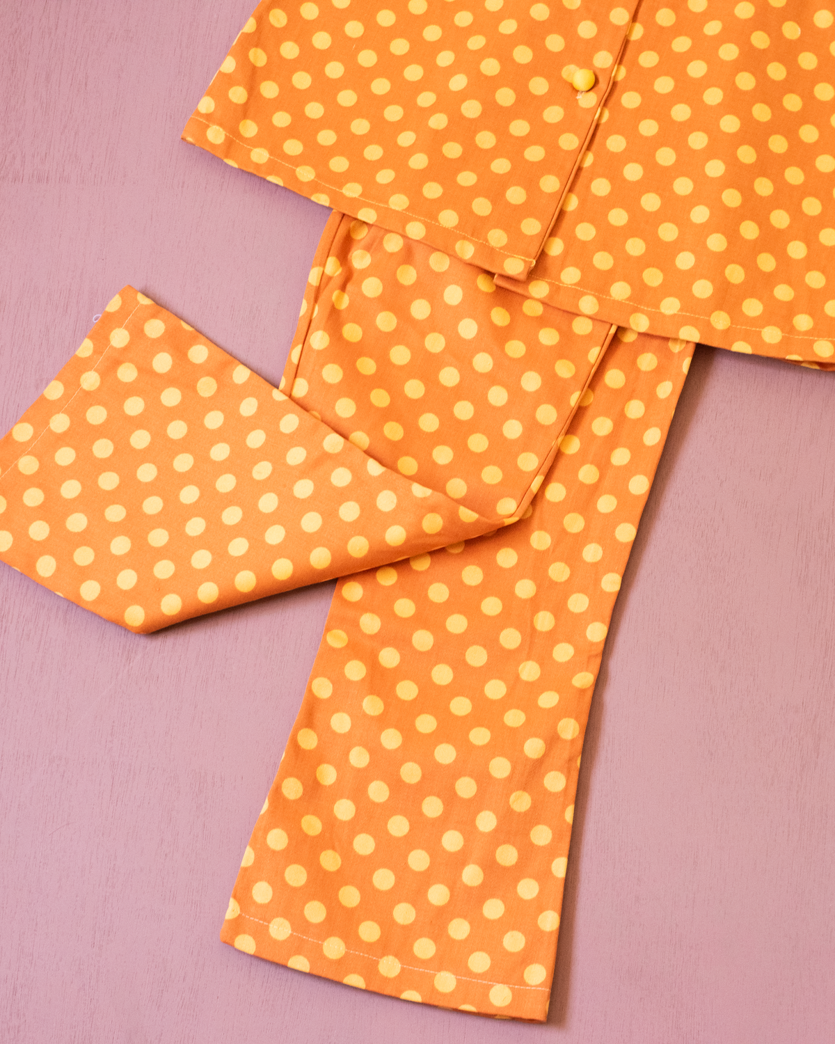 Polka Dot Orange Suit | Deadstock from the Seventies | 7-8 Years