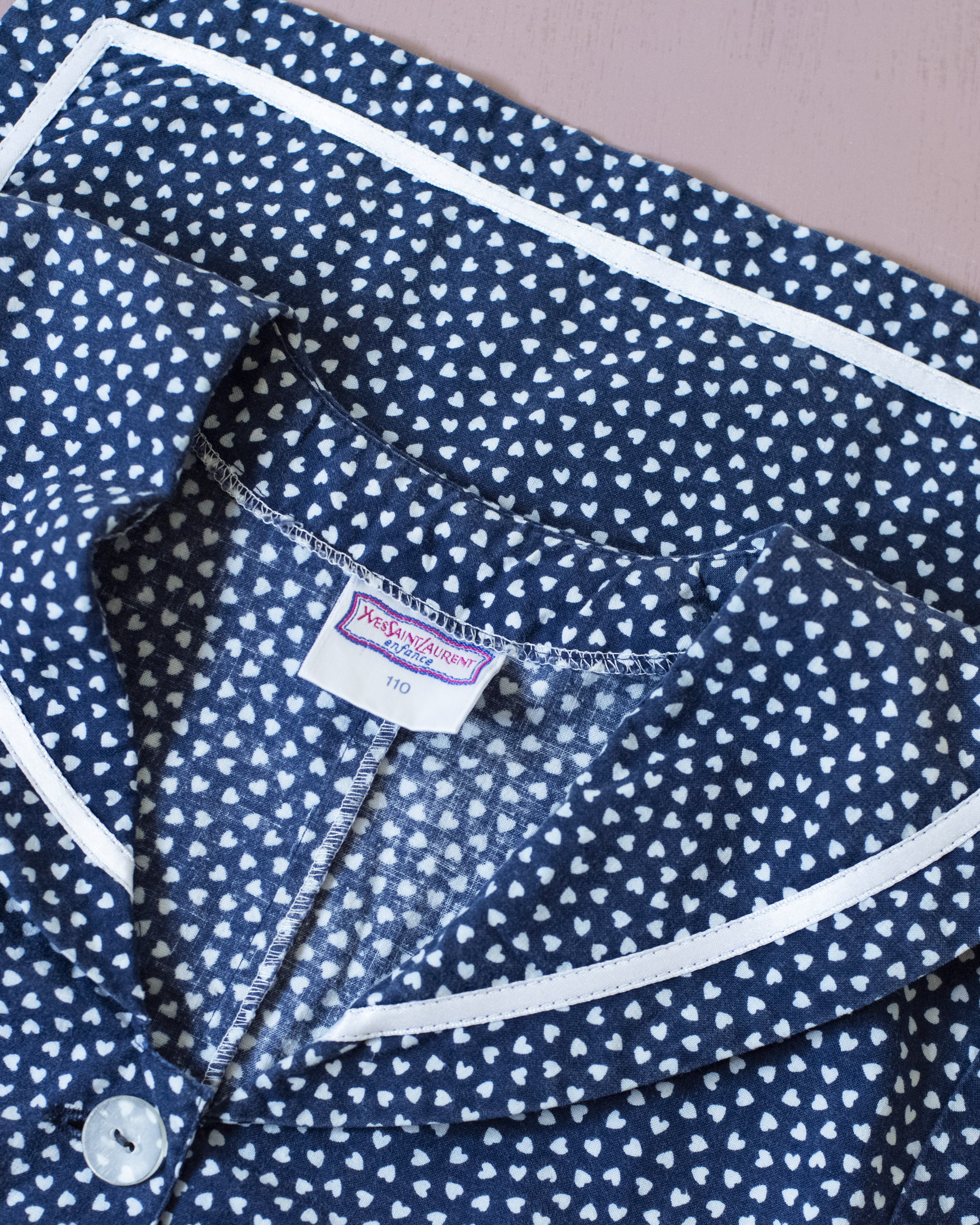 שמלת ימאים מבית איב סאן לורן עם לבבות ודגים | 5-6 שנים