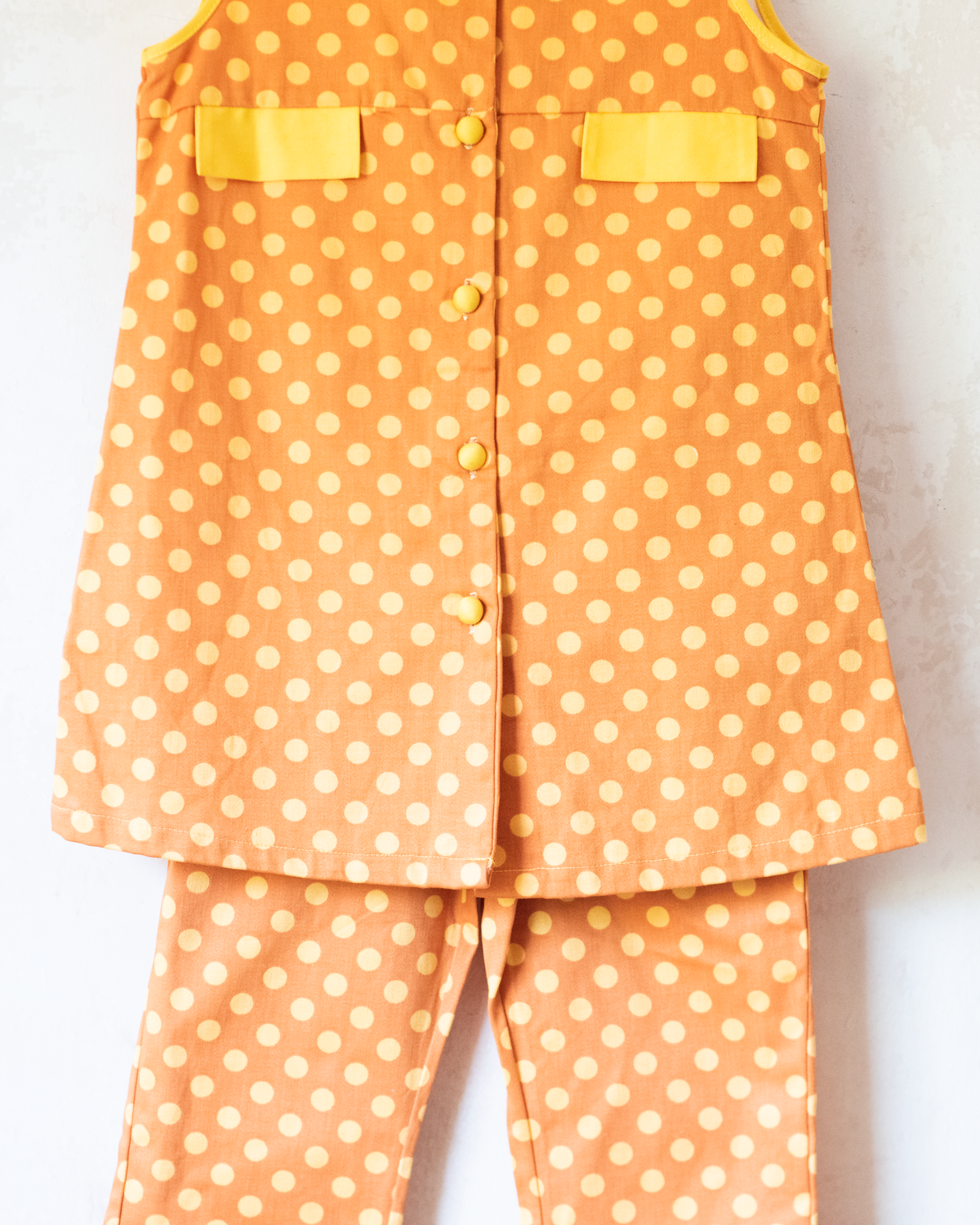Polka Dot Orange Suit | Deadstock from the Seventies | 7-8 Years