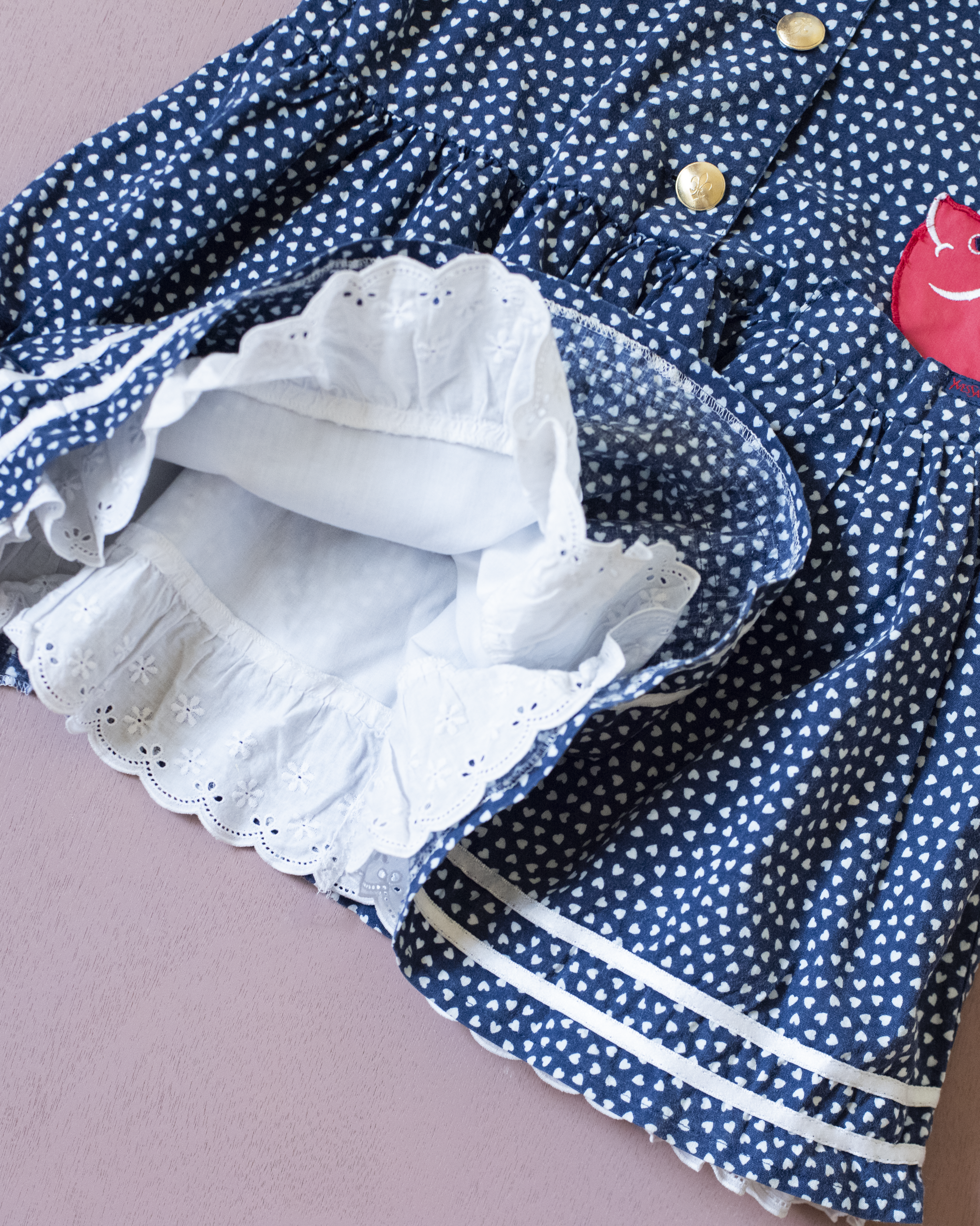 שמלת ימאים מבית איב סאן לורן עם לבבות ודגים | 5-6 שנים