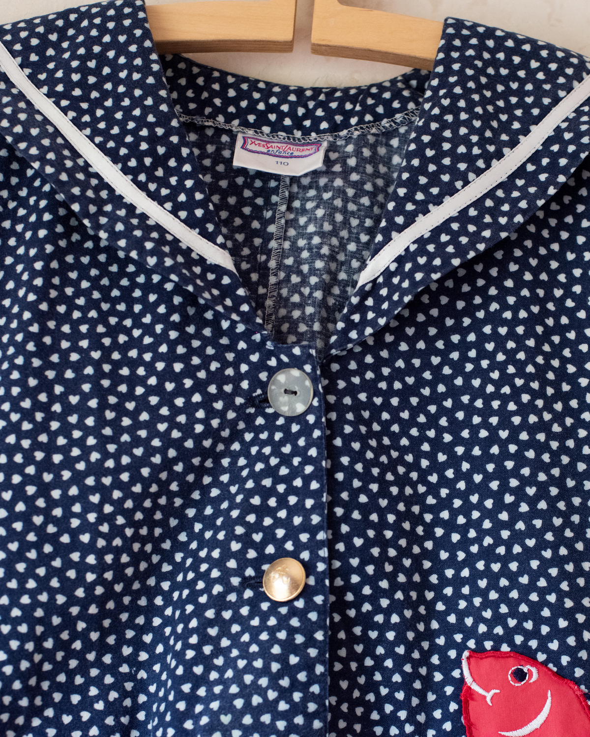 Sailor dress by Yves Saint Laurent with hearts and fish | 5-6 years