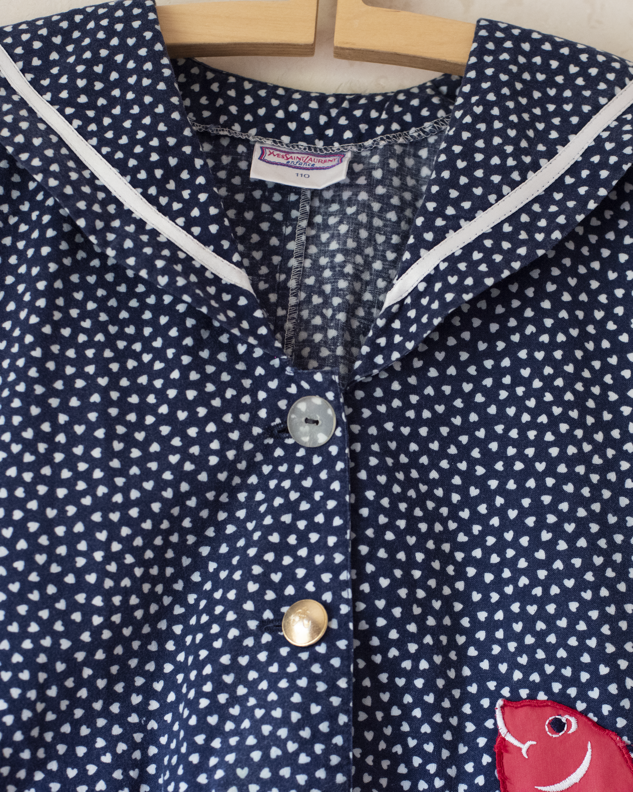 שמלת ימאים מבית איב סאן לורן עם לבבות ודגים | 5-6 שנים