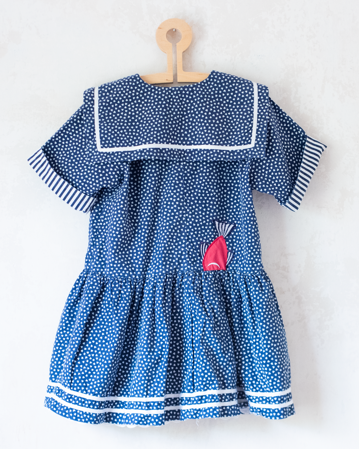 Sailor dress by Yves Saint Laurent with hearts and fish | 5-6 years