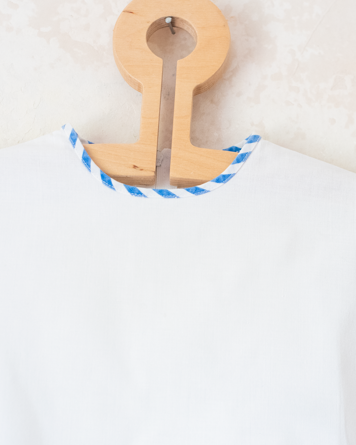 White dress with stripes and a sailboat | 18-24 months