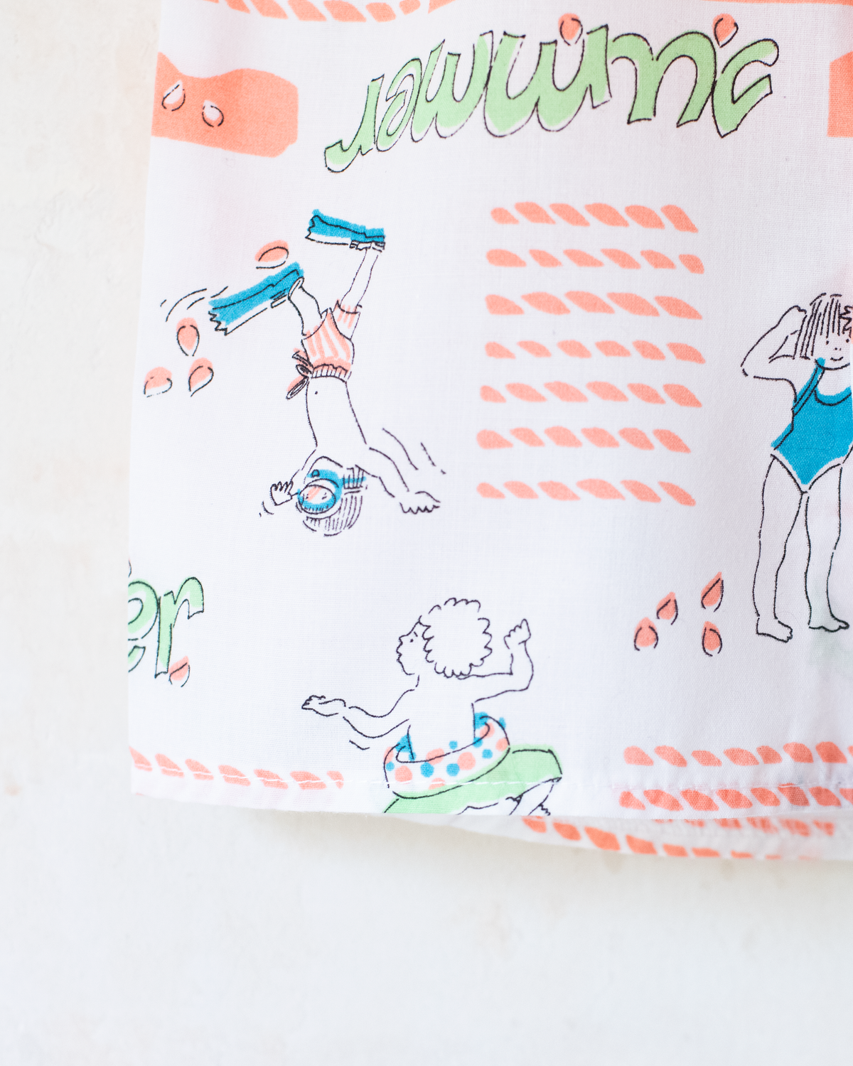 Button-down shirt with swimmers | Deadstock from France | 4-5 years