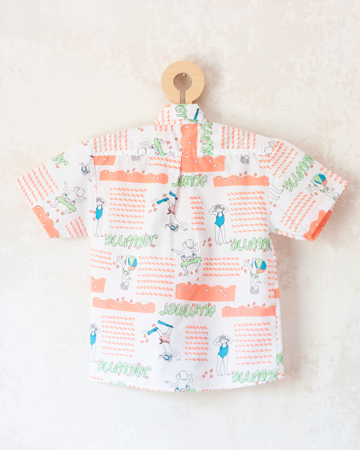 Button-down shirt with swimmers | Deadstock from France | 4-5 years