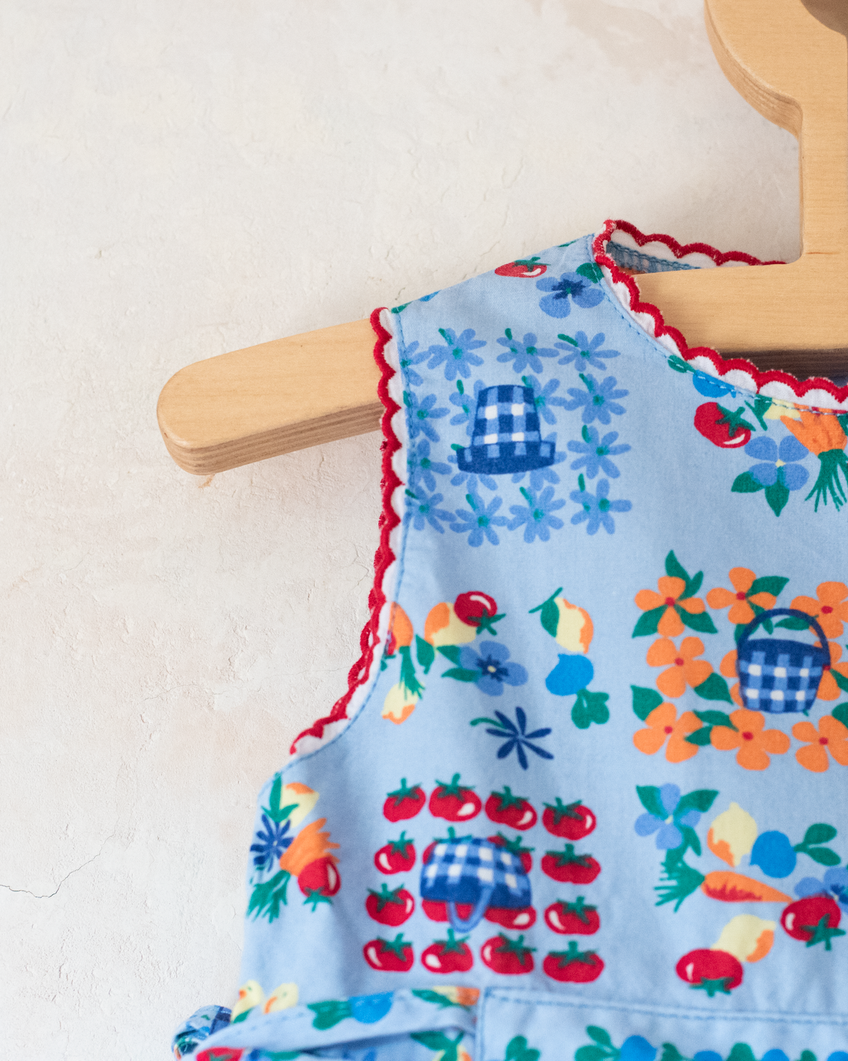Light blue dress with fruit and flowers | 12-18 months