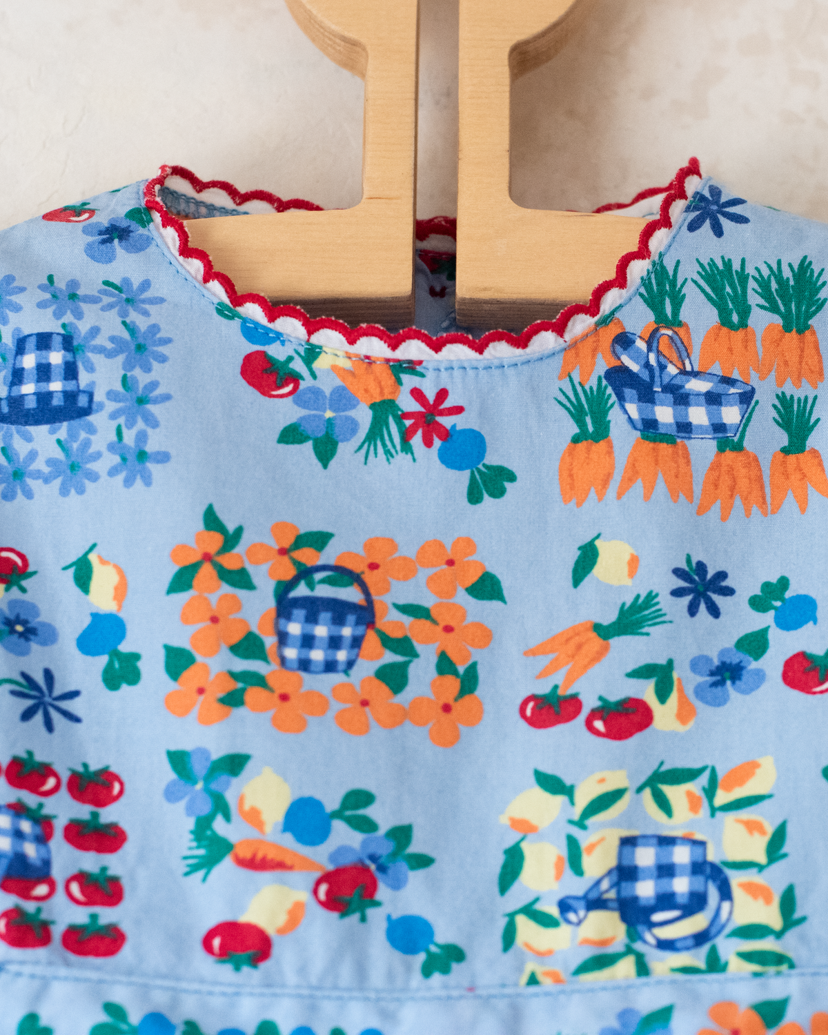 Light blue dress with fruit and flowers | 12-18 months
