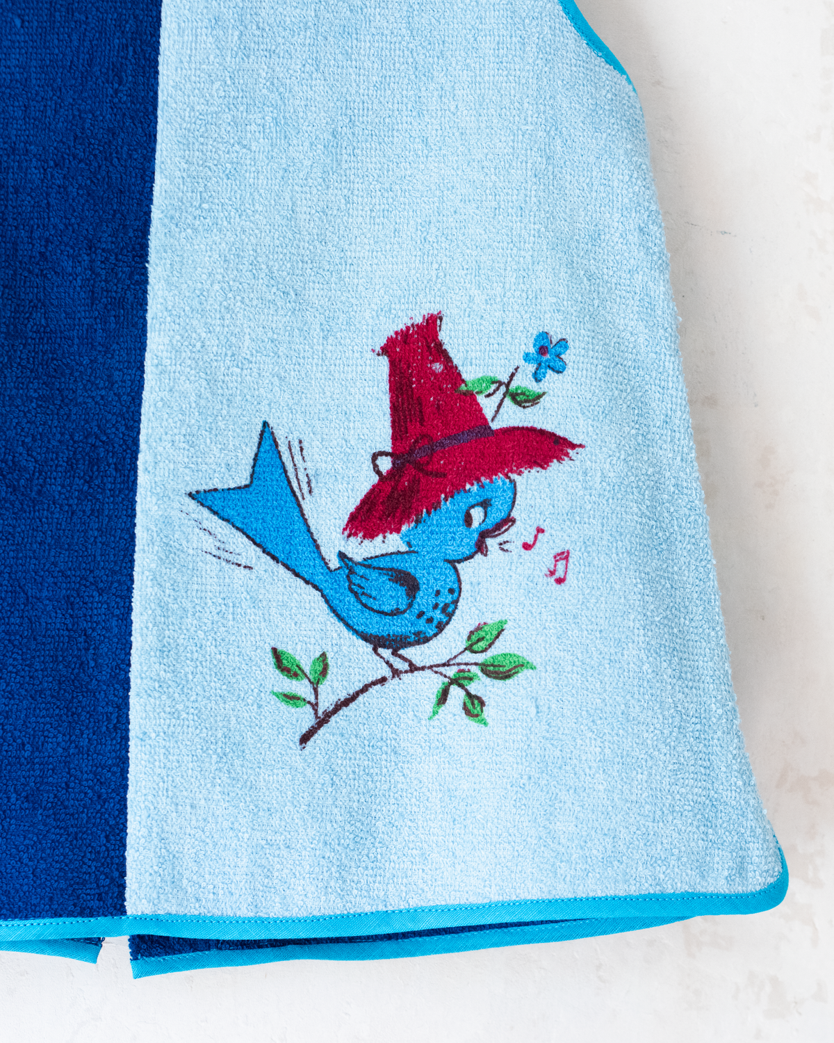 Towelling Tunic with Blue Songbird | 12-18 Months