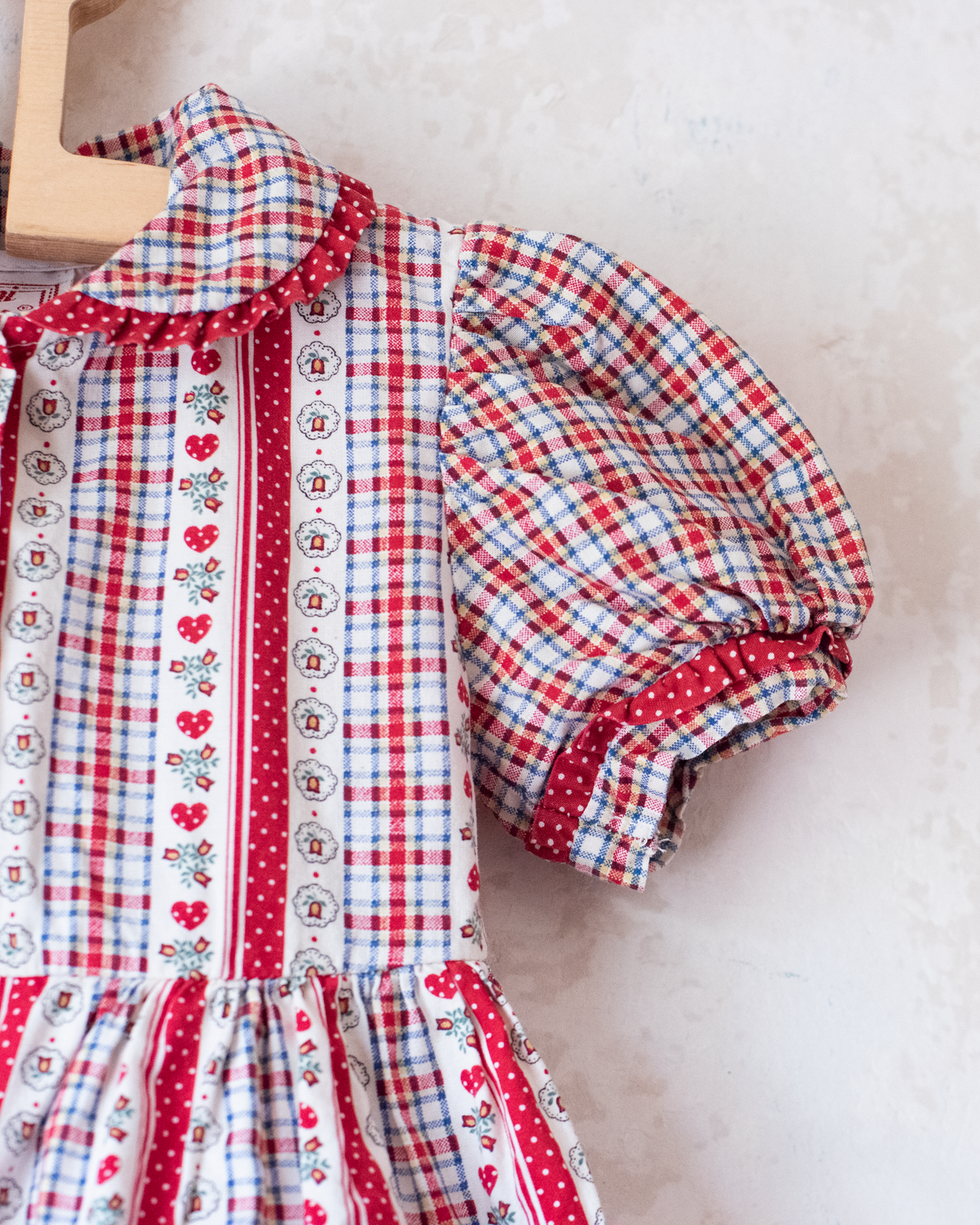 French Floral Plaid Romper | 12-18 months