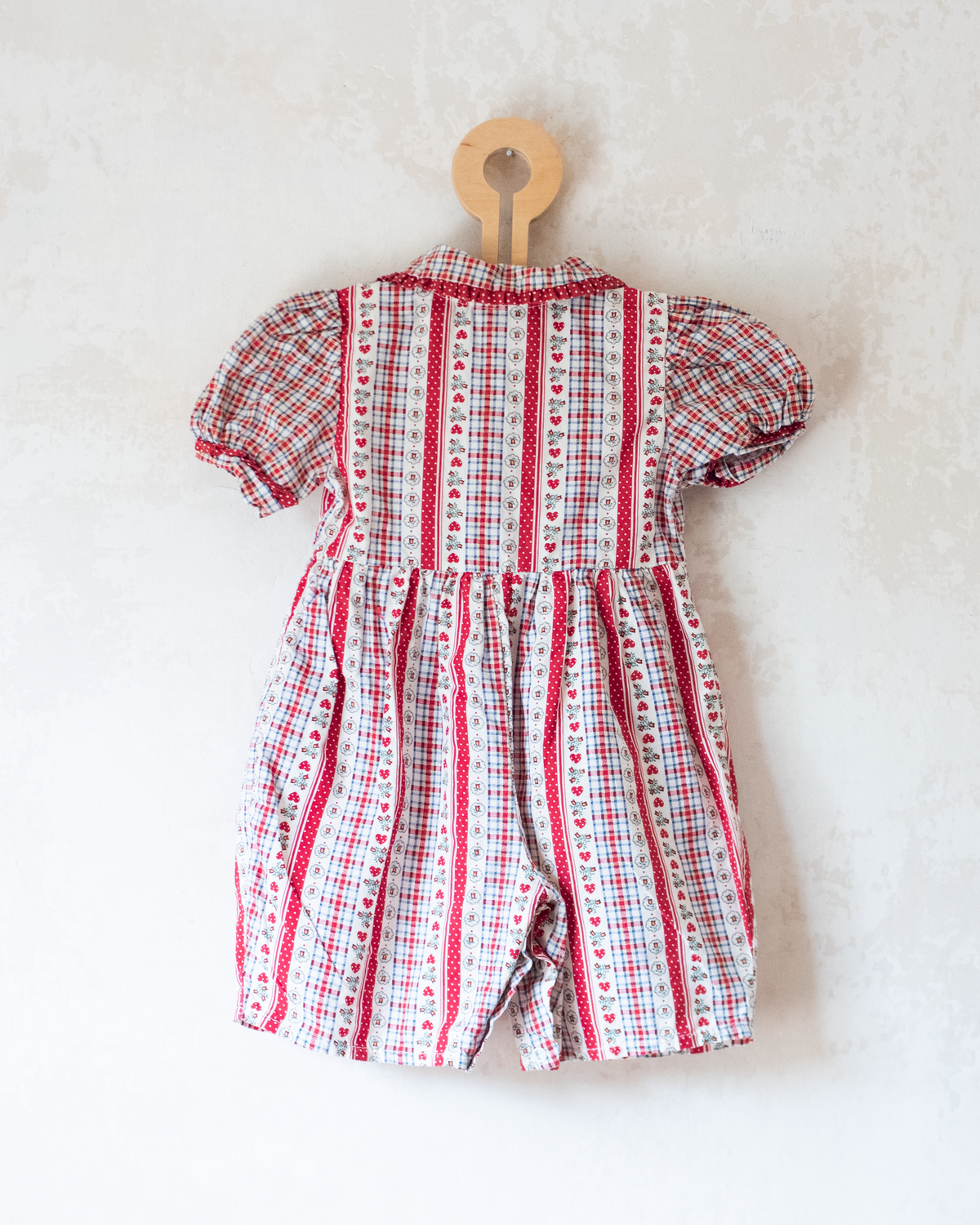 French Floral Plaid Romper | 12-18 months