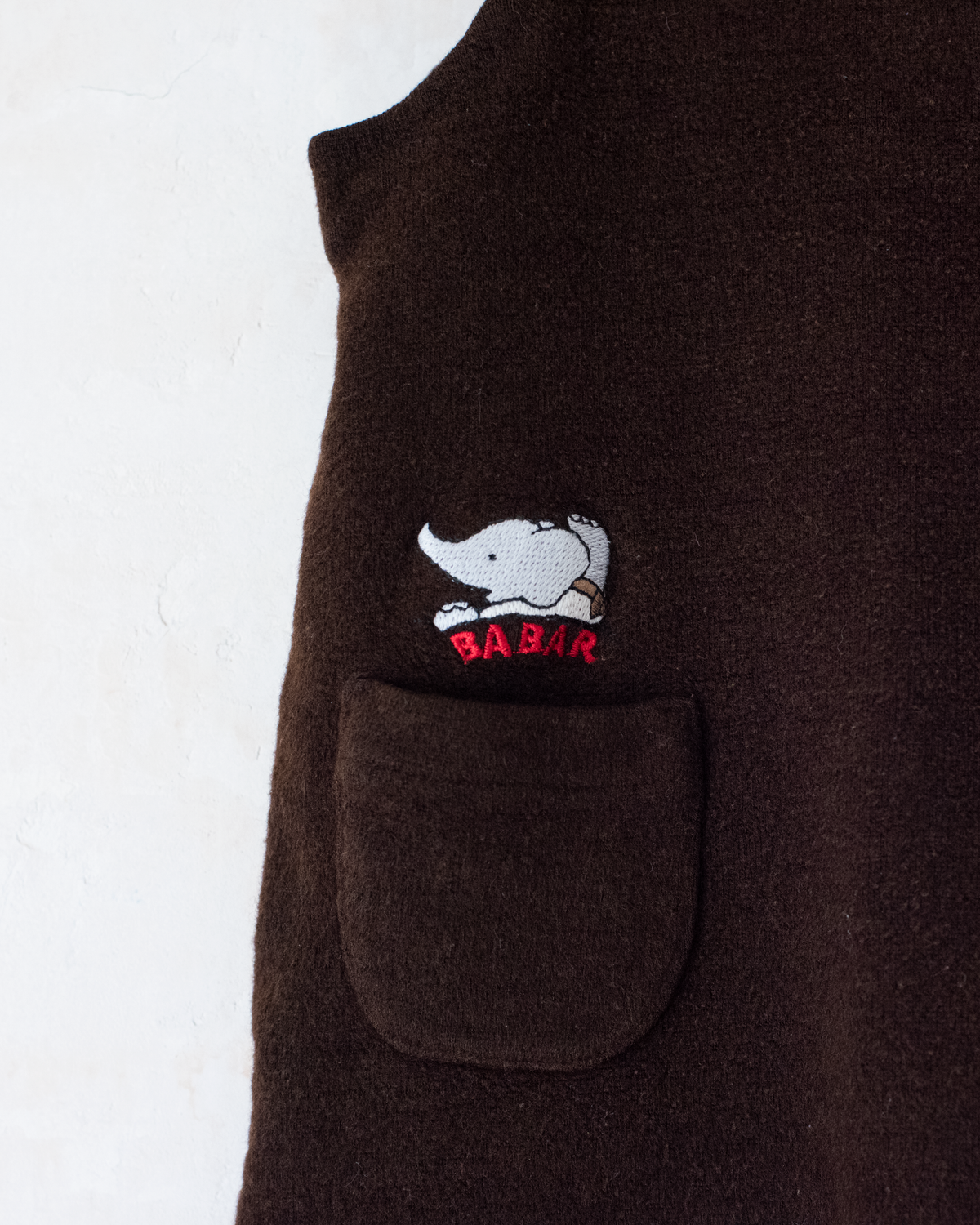 Brown dress with King Bebar embroidery | 9-12 months
