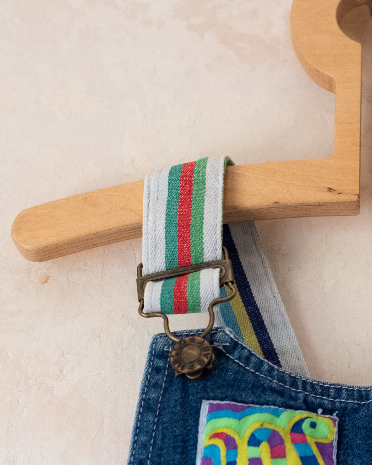 Colorful denim overalls from the 90s | 3-6 months