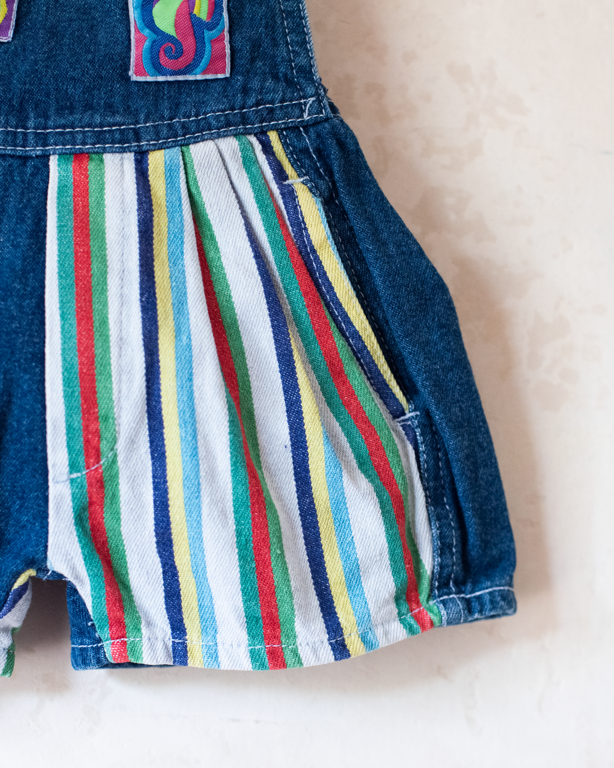 Colorful denim overalls from the 90s | 3-6 months
