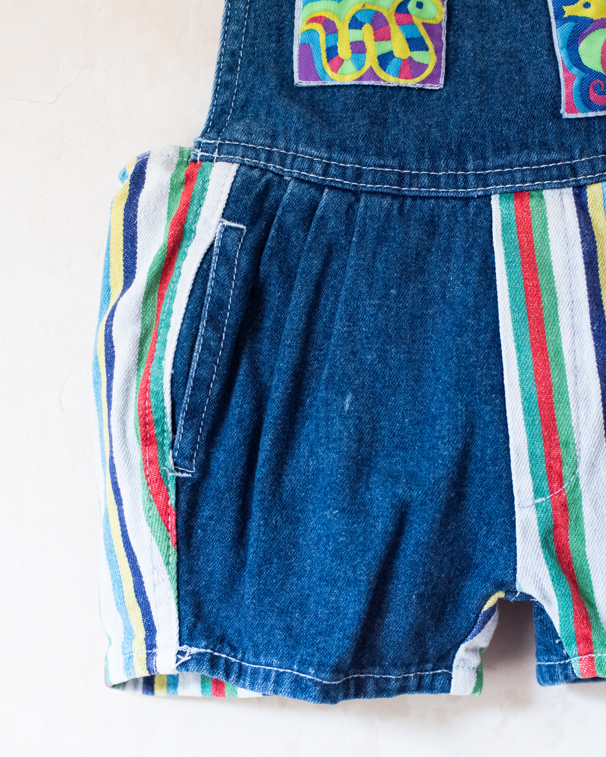 Colorful denim overalls from the 90s | 3-6 months