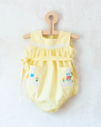 רומפר צהוב צרפתי משנות ה50 עם רקמת דובים | 12-18 חודשים
