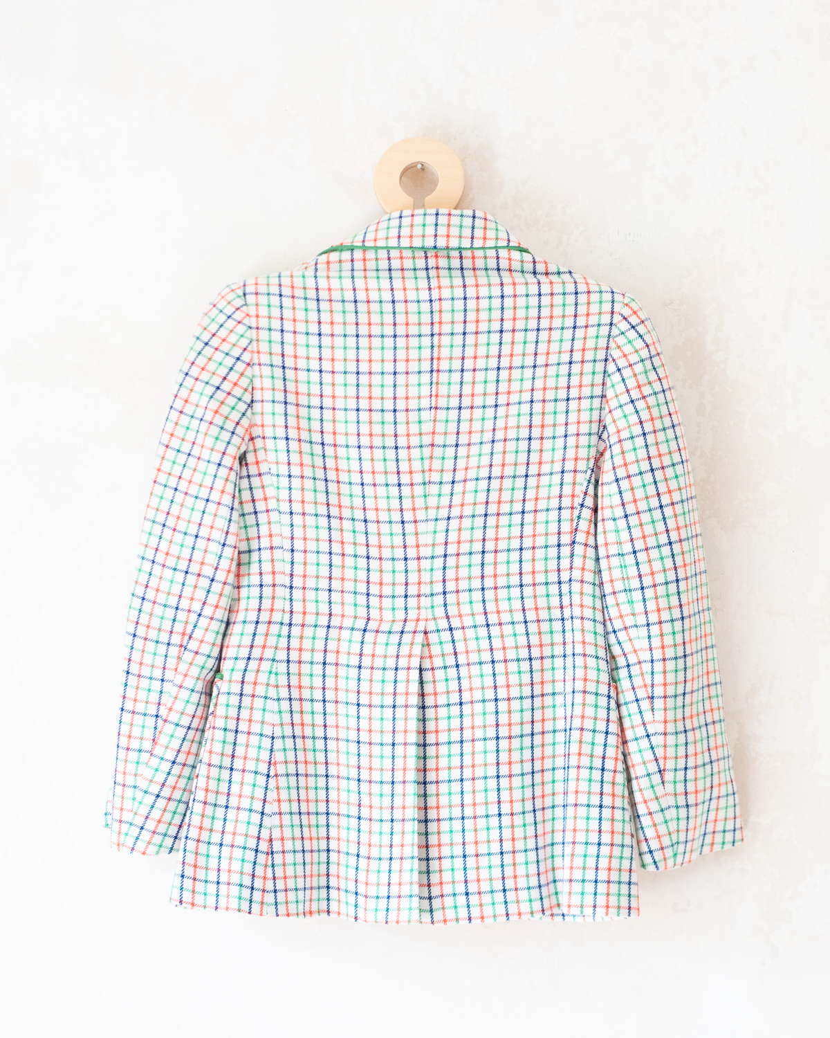 Tailored jacket with green checks and buttons | 7-8 years
