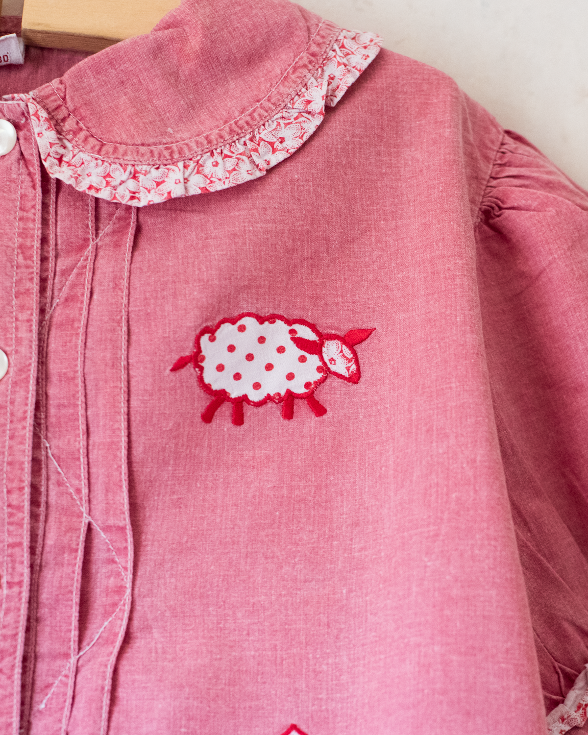 Pink shirt with embroidery | 7-8 years