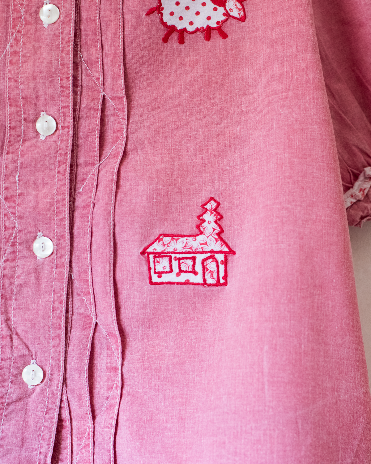 Pink shirt with embroidery | 7-8 years