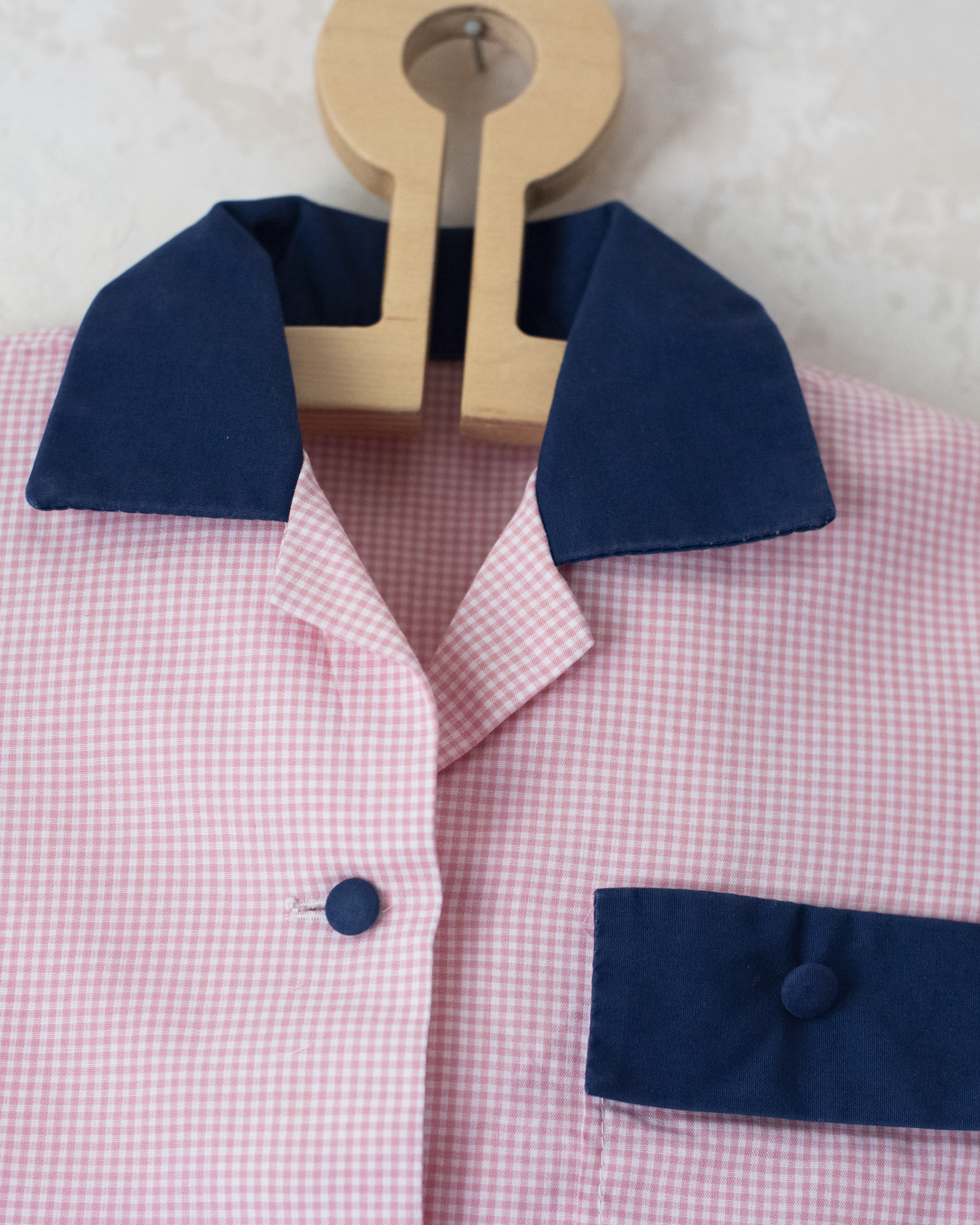 חולצה צרפתית משובצת עם צווארון כחול | 18-24 חודשים