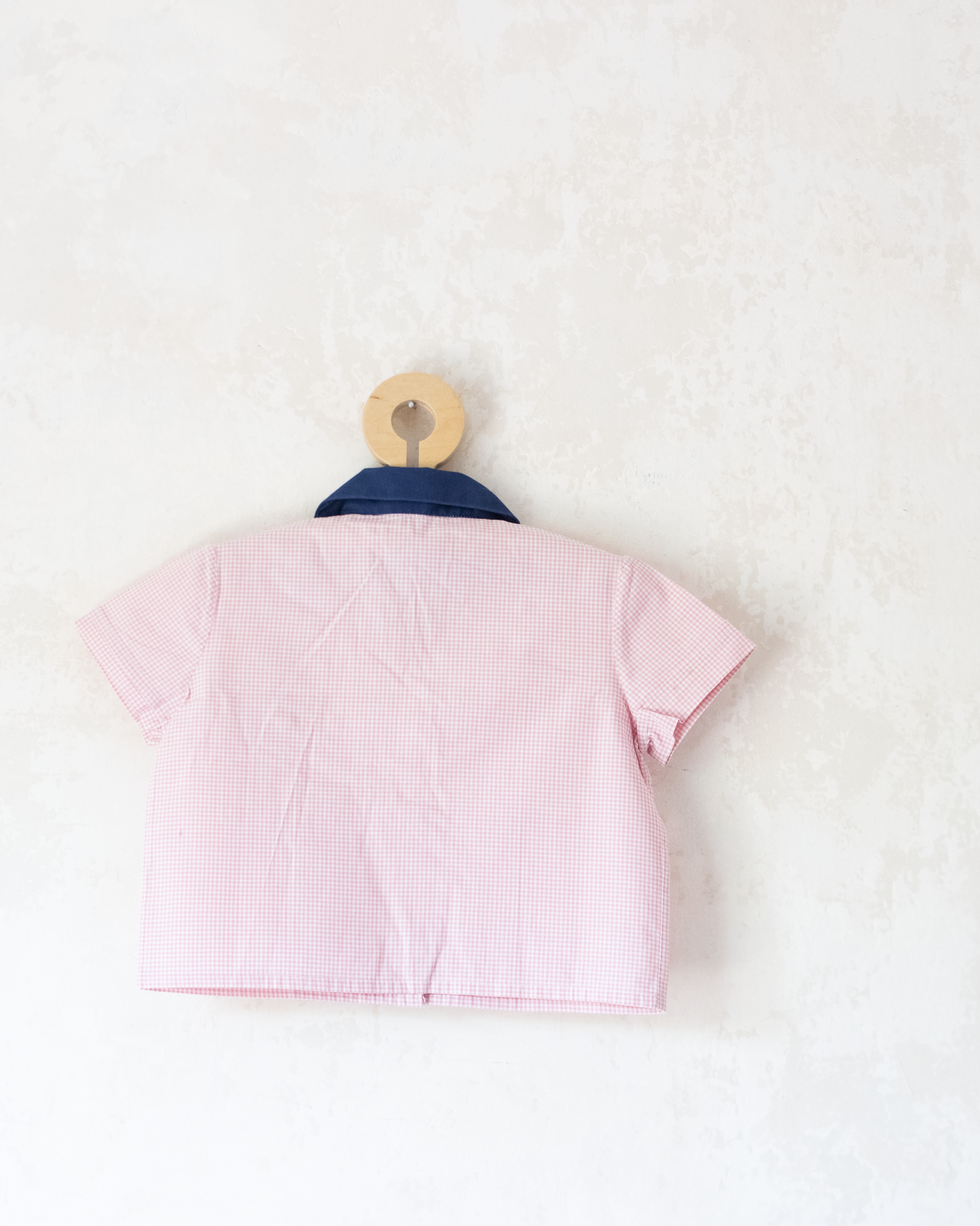 חולצה צרפתית משובצת עם צווארון כחול | 18-24 חודשים