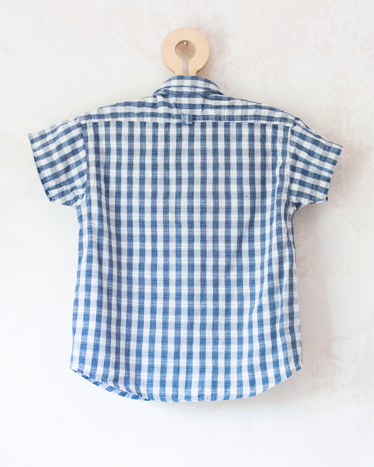 Plaid button-down shirt with embroidered Tintin | 3-4 years