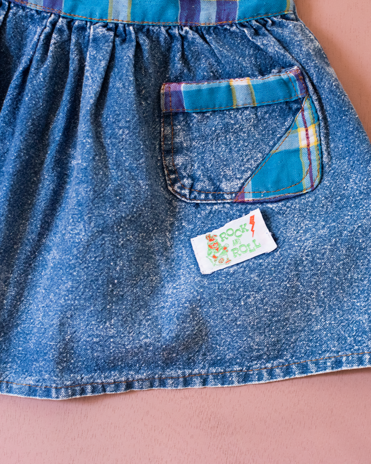 Denim sundress with car embroidery | 9-12 months