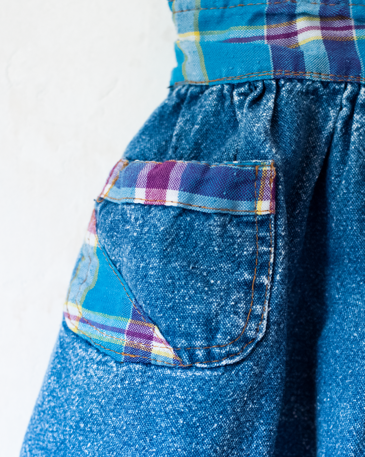 Denim sundress with car embroidery | 9-12 months