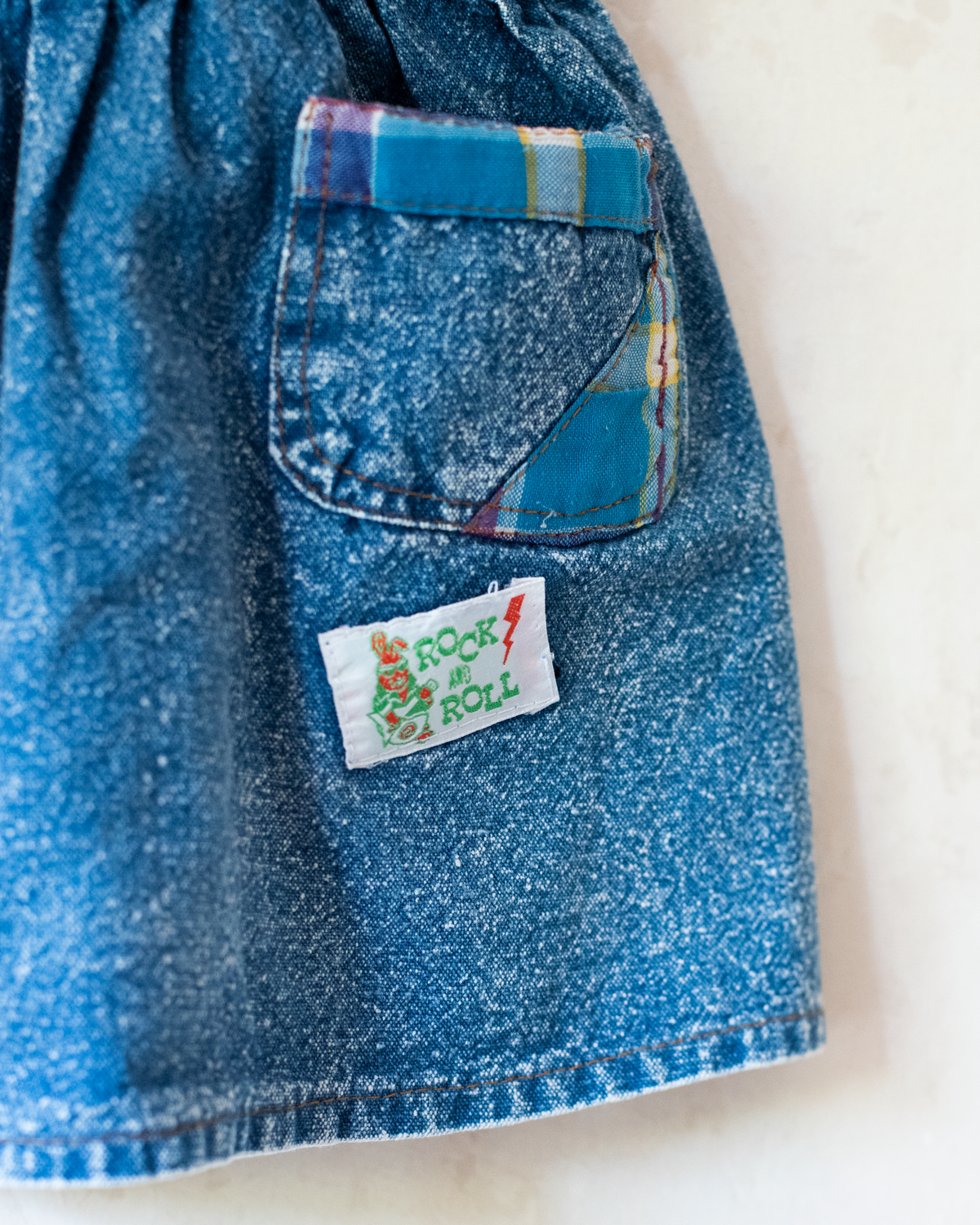 Denim sundress with car embroidery | 9-12 months