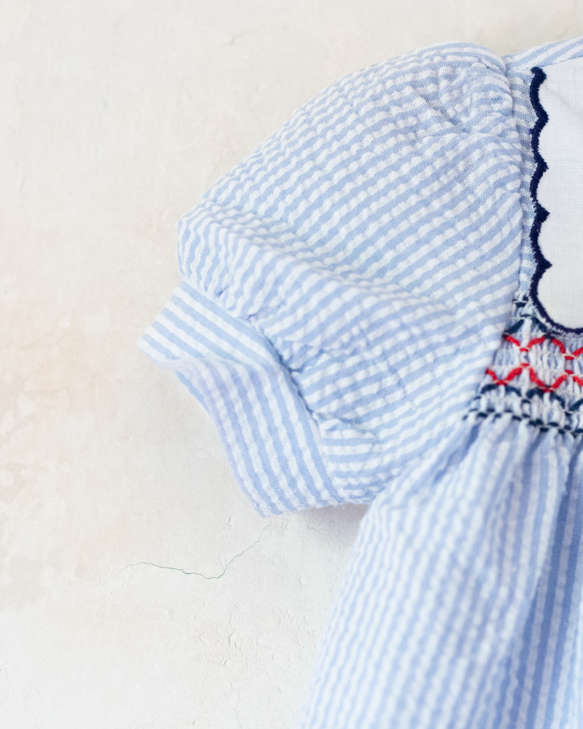 Striped dress with a collar and a sailboat | 6-9 months