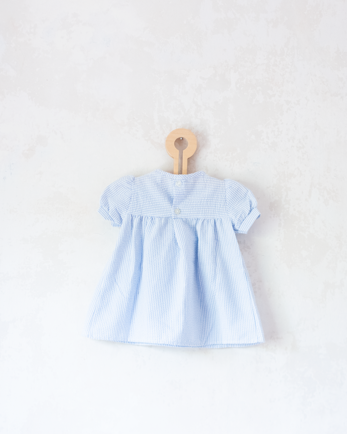 Striped dress with a collar and a sailboat | 6-9 months