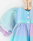 שמלת משבצות בגווני פסטל | 12-18 חודשים