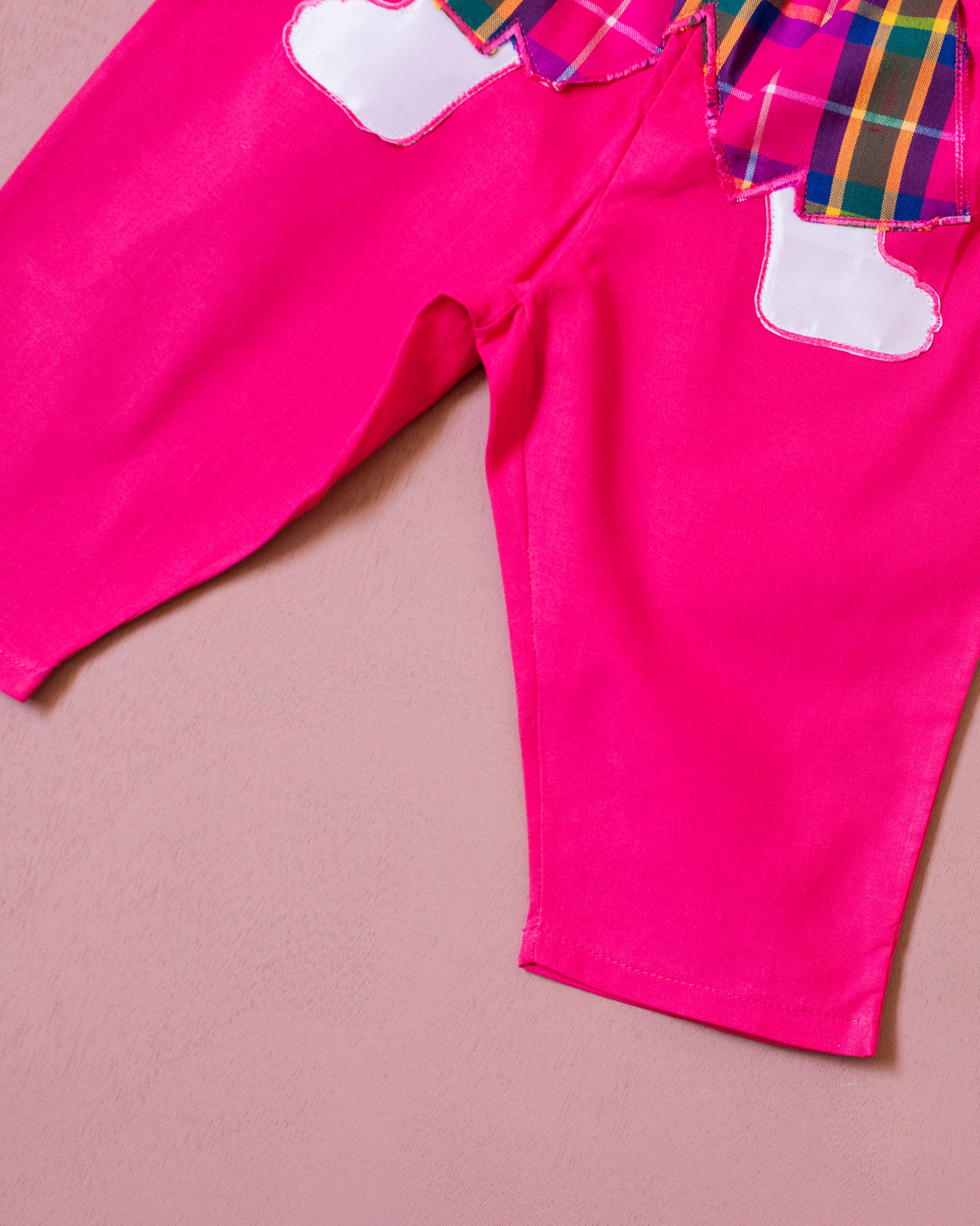 Pink embroidered boy's set with pants | Deadstock from the 80s | 9-12 months