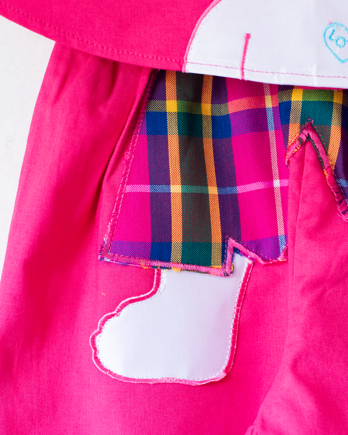 Pink embroidered boy's set with pants | Deadstock from the 80s | 9-12 months