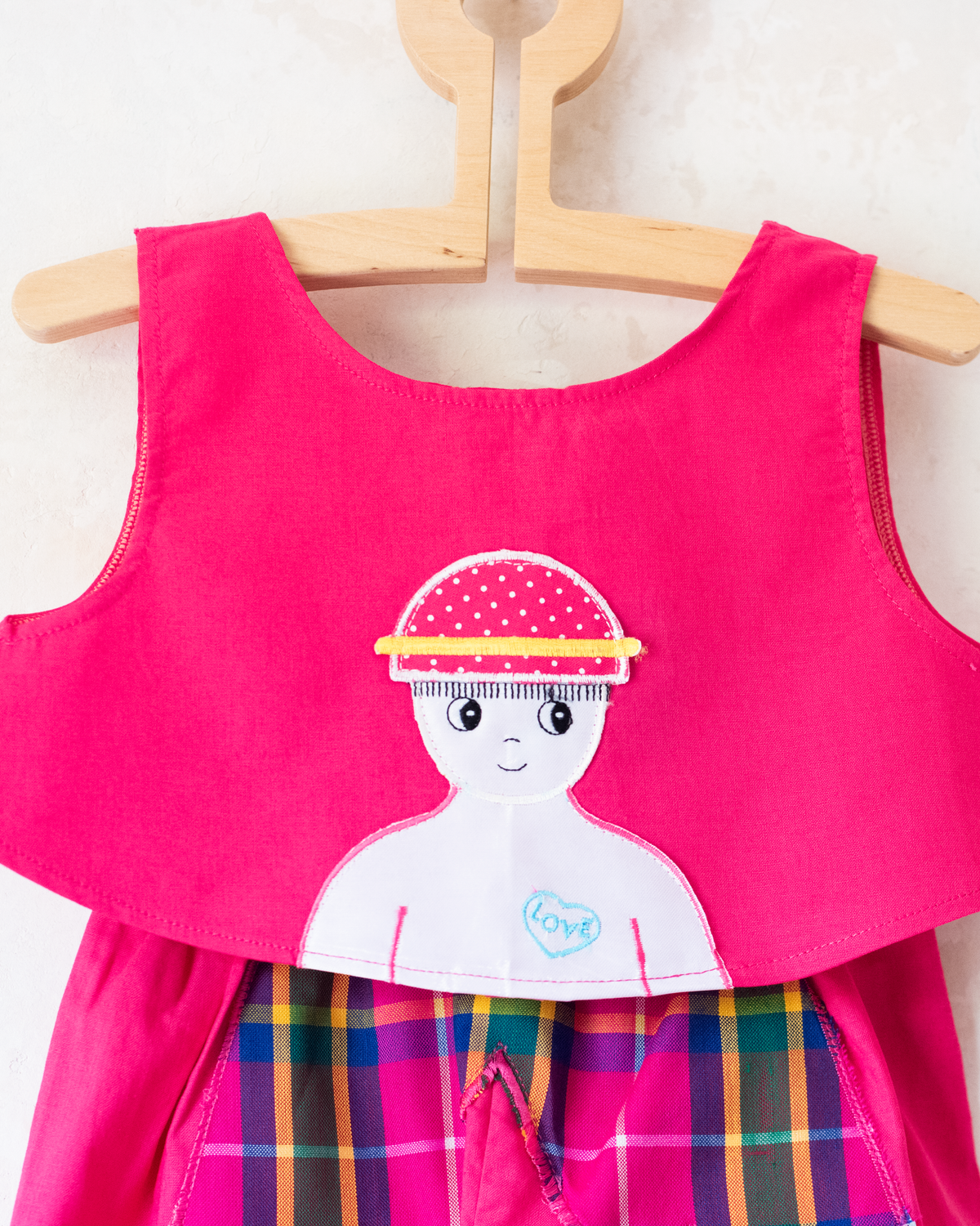 Pink embroidered boy's set with pants | Deadstock from the 80s | 9-12 months